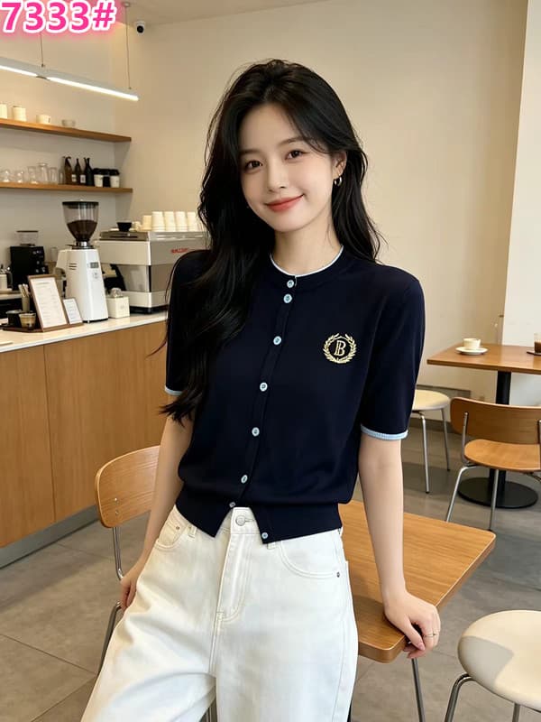 번호 128 한 부서 배색 페이크 레이어드 부드러운 찹쌀 오픈 가디건 가을 겨울철 품격 느긋한 니트 재킷 0968011