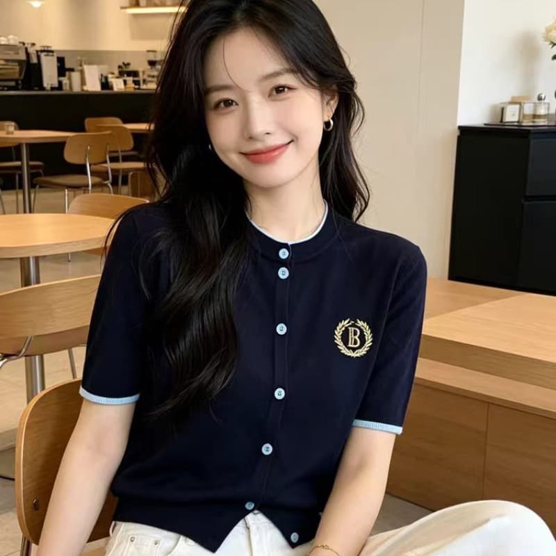 번호 128 한 부서 배색 페이크 레이어드 부드러운 찹쌀 오픈 가디건 가을 겨울철 품격 느긋한 니트 재킷 0968011 이미지 5