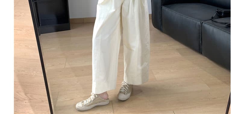 지금 임산부 가을 겨울 새로운 패치워크 3 차원 더블 Pleat 넓은 측면 9 포인트 루즈핏 스트레이트 캐주얼 하이웨이스트 와이드 레그 팬츠 상세 이미지 22