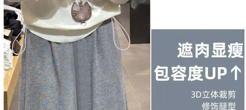 지금 임산부 하이웨이스트 9 포인트 찹쌀 바지 가을 루즈핏 느긋한 바람 느슨함 센스 부드러운 찹쌀 도루 센스 캐주얼 와이드 레그 팬츠 상세 이미지 5
