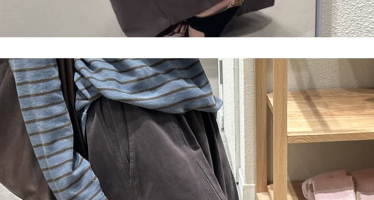 지금 임산부 한 부서 하이웨이스트 느슨함 센스 넓은 다리 모통이 칼 바지 가을 새로운 루즈핏 캐주얼 9 포인트 풍선 바지 상세 이미지 35