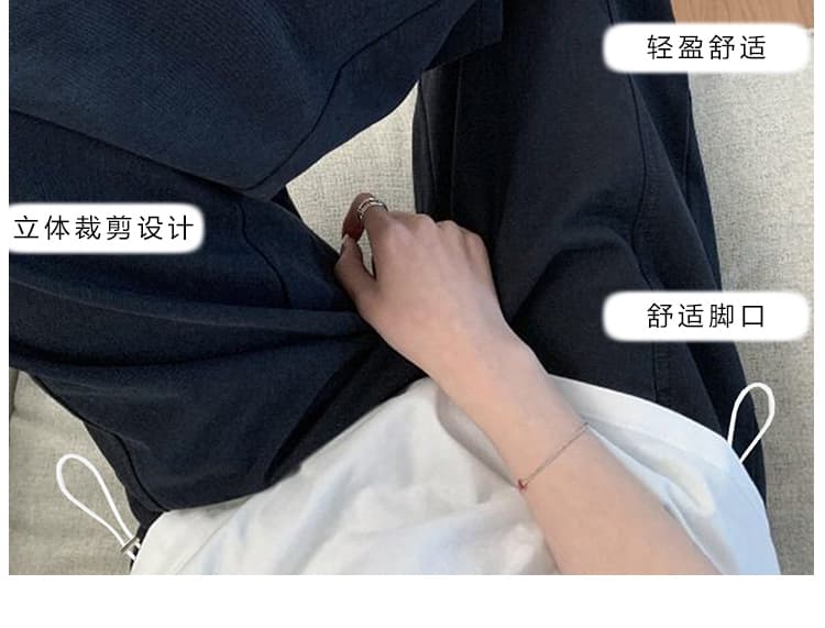 지금 임산부 가을 새로운 측면 펌프 로프 패치워크 스트레이트 9 포인트 워크웨어 팬츠 루즈핏 넓은 다리 할머니 무 바지 상세 이미지 14