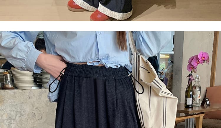 지금 임산부 레트로 레이스 조각 넓은 다리 캐주얼 바지 가을 느슨함 센스 배 모양 몸 하이웨이스트 슬림해 보이는 다용도 긴 바지 상세 이미지 21