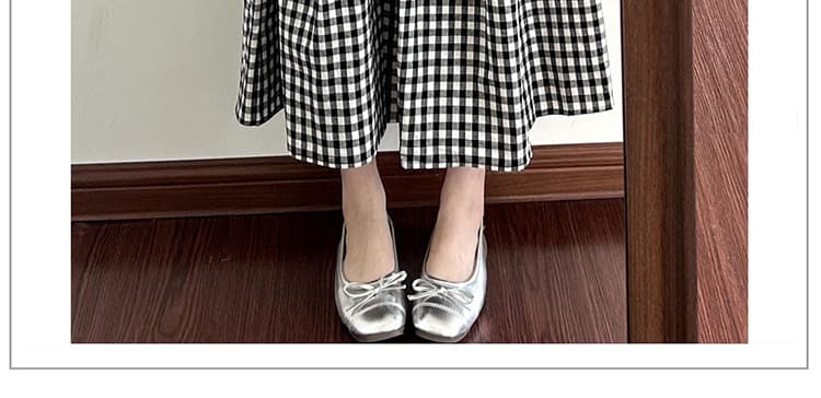 지금 임산부 빅 사이즈 흑인과 백인 체크무늬 반신 스커트 여름 센 부서 전원 바람 한 마디 큰 진자 우산 치마 체크무늬 롱 코트 치마 상세 이미지 6