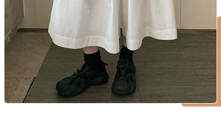 임산부 여름 새로운 프랑스식 퍼프 우산 치마바지 꽃잎 하이웨이스트 저항 주름 속도 건조한 7 점 반신 바지 상세 이미지 3