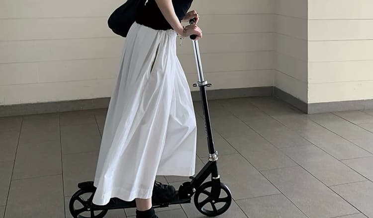 임산부 여름 새로운 프랑스식 퍼프 우산 치마바지 꽃잎 하이웨이스트 저항 주름 속도 건조한 7 점 반신 바지 상세 이미지 34