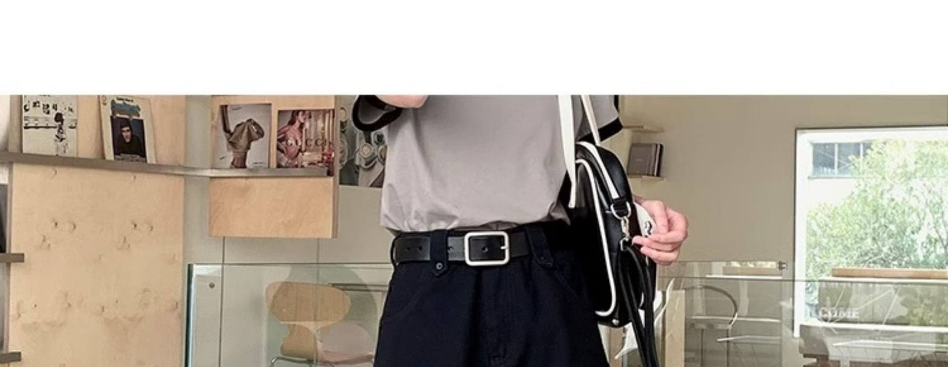 배 모양 몸 검정색 데님 반바지 여성 여름 빅 사이즈 지방 m m 하이웨이스트 슬림해 보이는 작은 키 한 마디 넓은 다리 핫 바지 상세 이미지 12