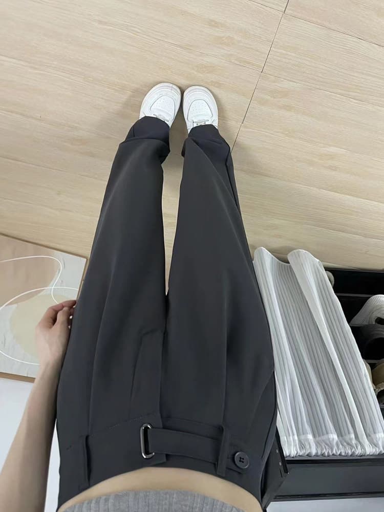 배 모양 몸 캐주얼 정장 바지 여성 여름 새로운 빅 사이즈 지방 mm 하이웨이스트 루즈핏 도루 센스 슬림해 보이는 넓은 다리 길이 바지 상세 이미지 8