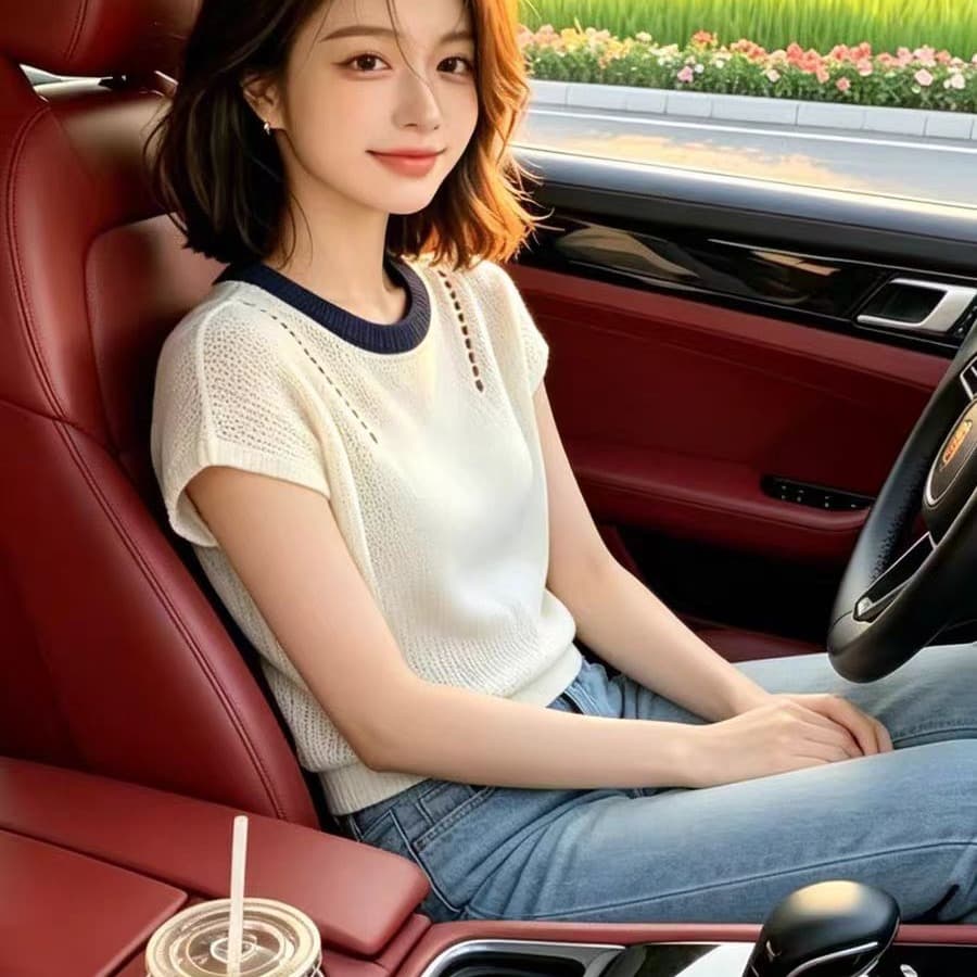 베이지 색 몸매 가꾸기 티셔츠 여성 의류 2026 여름 반팔 라운드 넥 여름 착용 가져 가라. 디자인 센스 그레이트 봐 의류 이미지 5