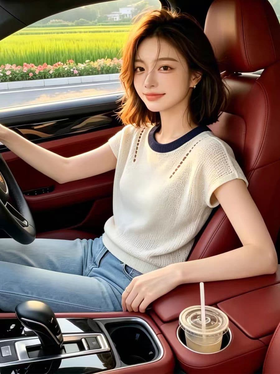 베이지 색 몸매 가꾸기 티셔츠 여성 의류 2026 여름 반팔 라운드 넥 여름 착용 가져 가라. 디자인 센스 그레이트 봐 의류 상세 이미지 5