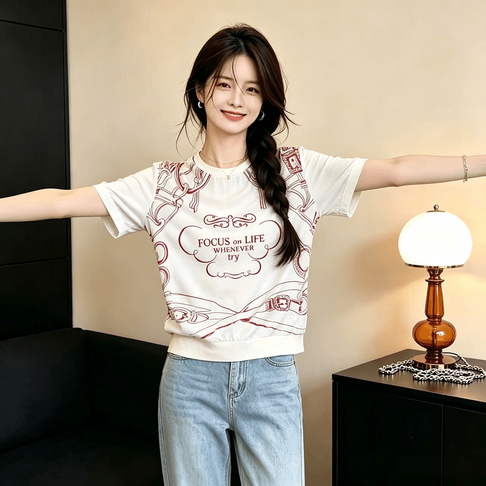 현대 패션 품격 14 남 쌀 실크 더블 크레이프 럭셔리 t 뽕나무 누에 실크 티셔츠 여성용 짧은 소매 2026 여름 새로운 맨위 상세 이미지 4