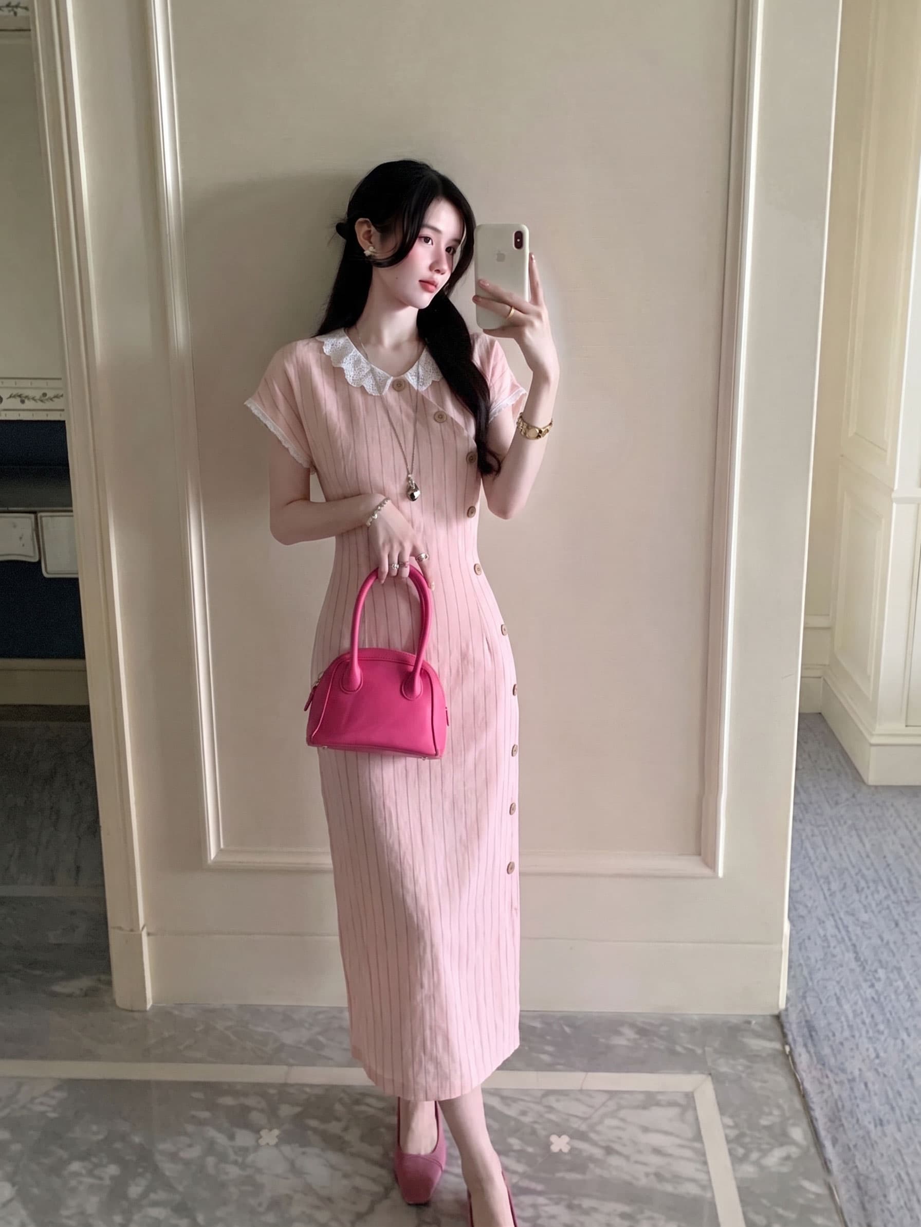 실사 빅 사이즈 여성 의류 새로운 중식 치파오 반팔 여성 드레스 지방 mm 허리 수축 슬림해 보이는 2025 여름 새로운 상세 이미지 8