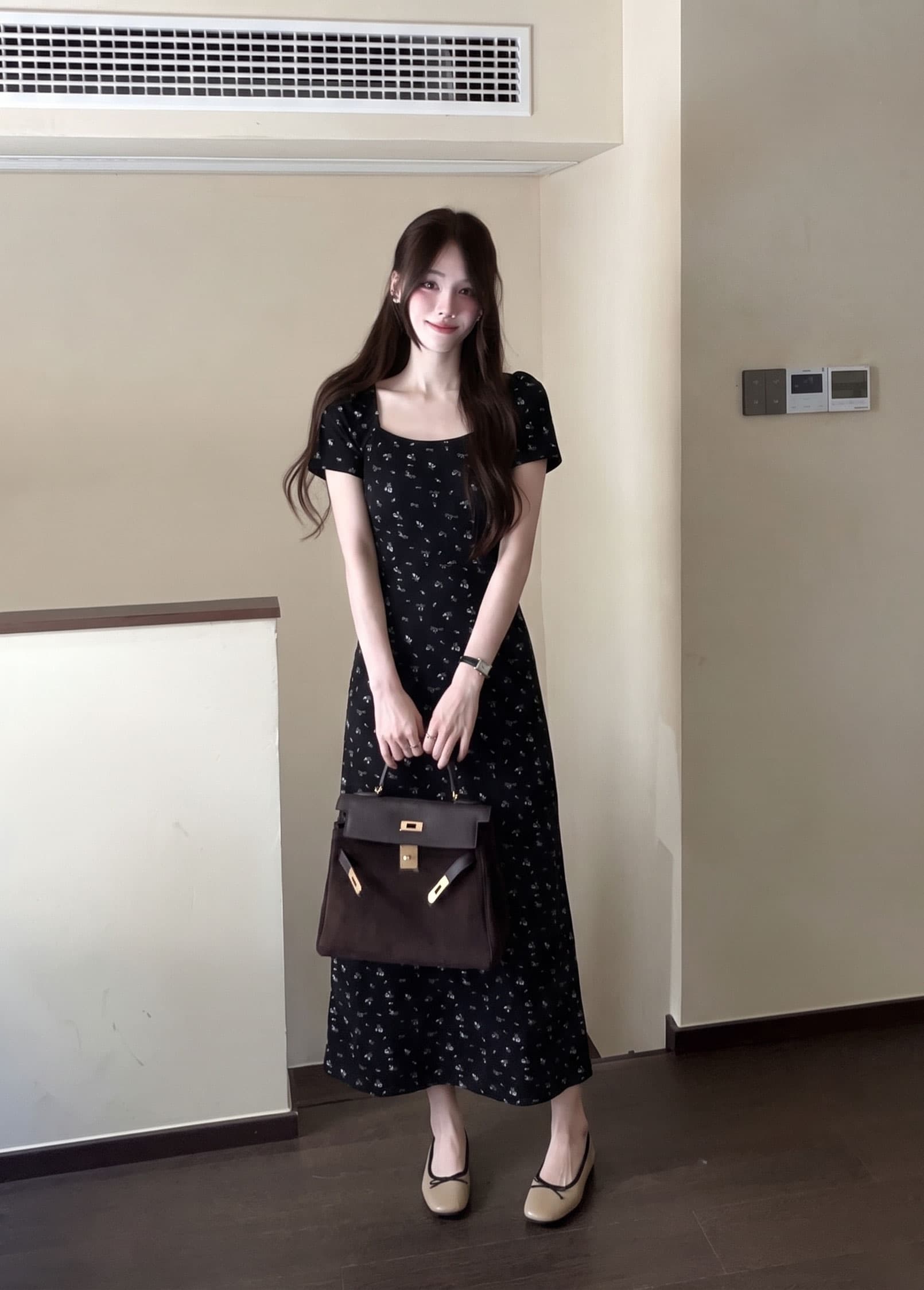 실사 빅 사이즈 여성 의류 프랑스식 꽃무늬 여성 드레스 지방 mm 새로운 도루 가을 센스 트임 타이트 스커트 슬립 롱 스커트 이미지 2