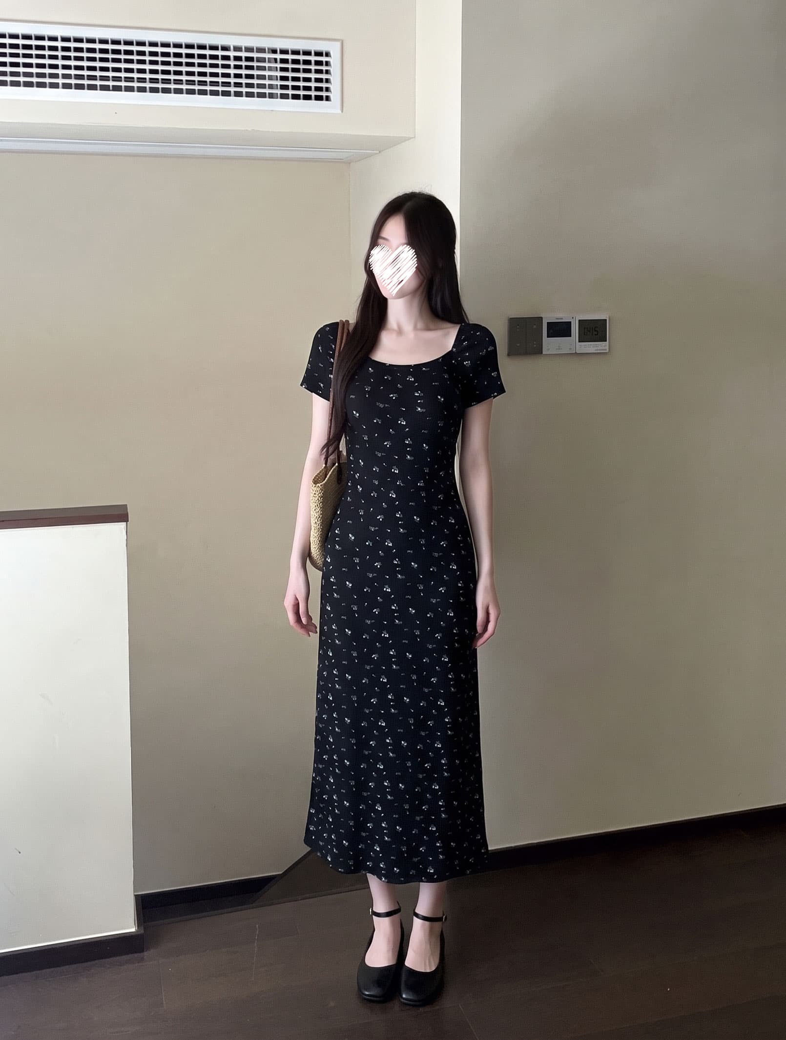 실사 빅 사이즈 여성 의류 프랑스식 꽃무늬 여성 드레스 지방 mm 새로운 도루 가을 센스 트임 타이트 스커트 슬립 롱 스커트 상세 이미지 6
