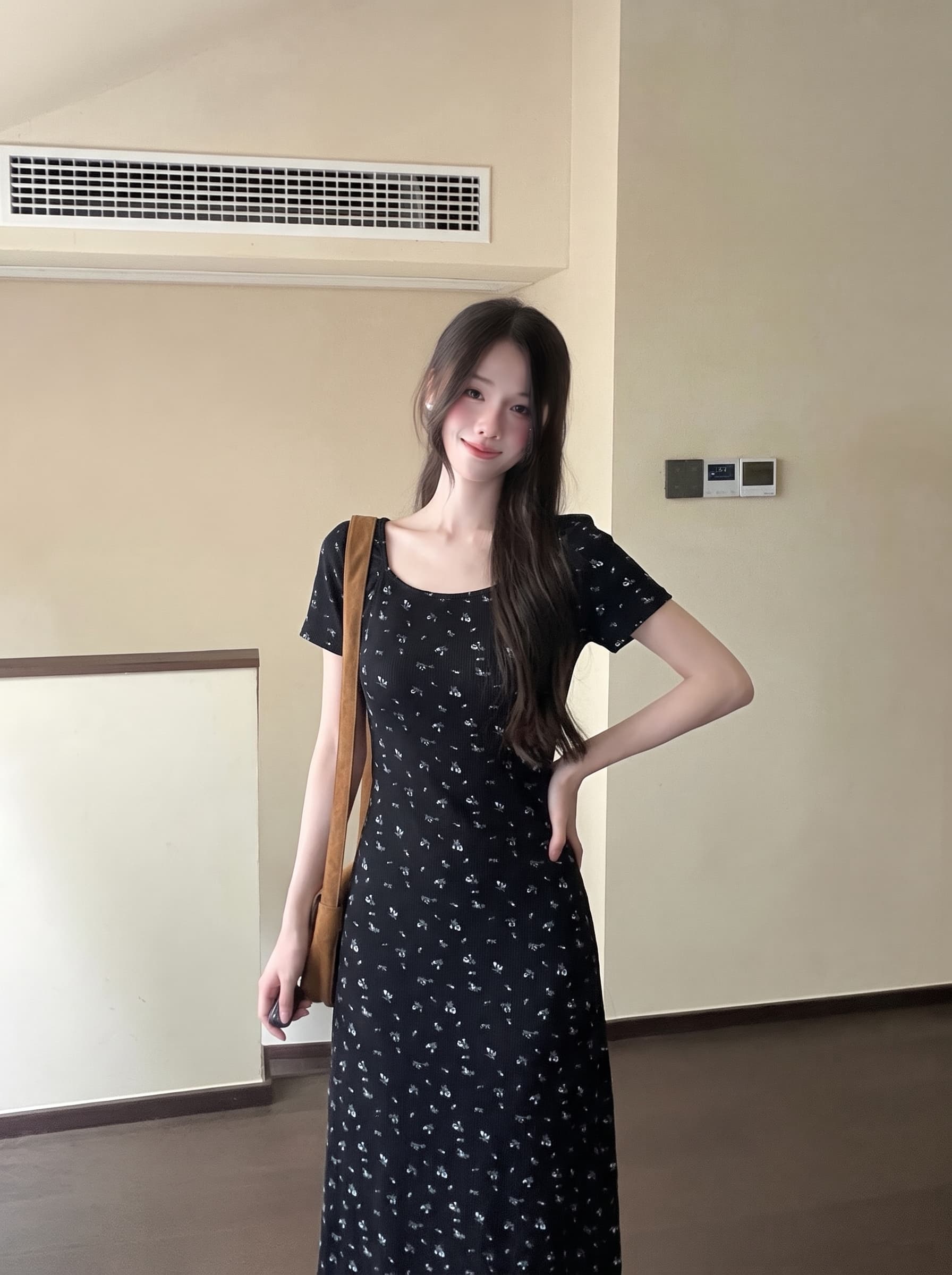 실사 빅 사이즈 여성 의류 프랑스식 꽃무늬 여성 드레스 지방 mm 새로운 도루 가을 센스 트임 타이트 스커트 슬립 롱 스커트 상세 이미지 7