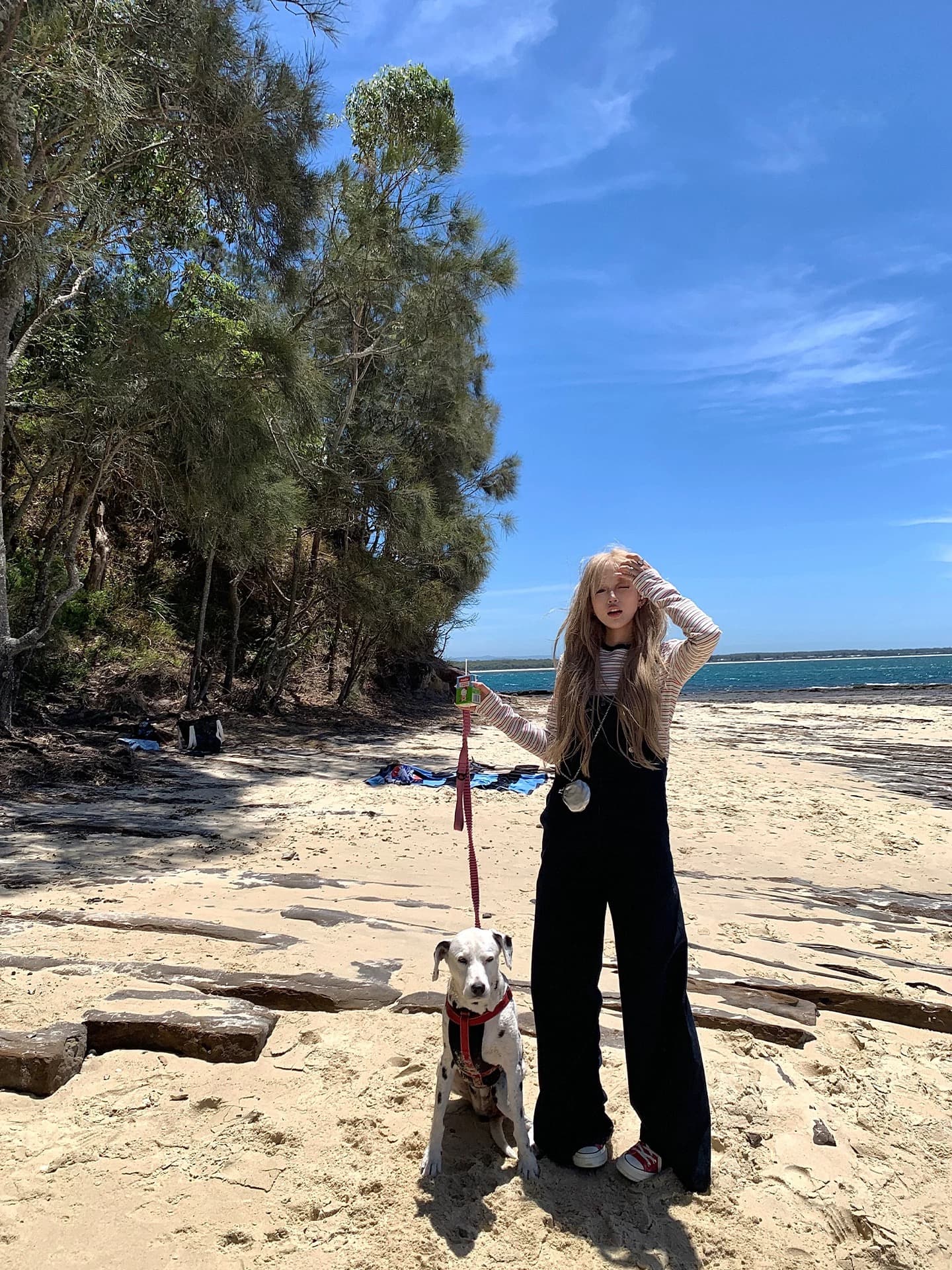 ceezzzi 세인트 마틴 학원 건강 레트로 워크웨어 데님 멜빵 바지 여성 레저 루즈핏 슬림해 보이는 와이드 레그 팬츠 이미지 2