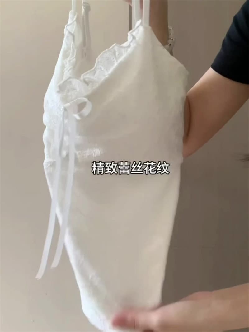 경관 그림 정가 고유 한 절묘한 레이스 순수한 욕망 바람 벨트 가슴 패드 캐미솔 새로운 인사이드 가져 가라. 만나는 작은 맨위 상세 이미지 20