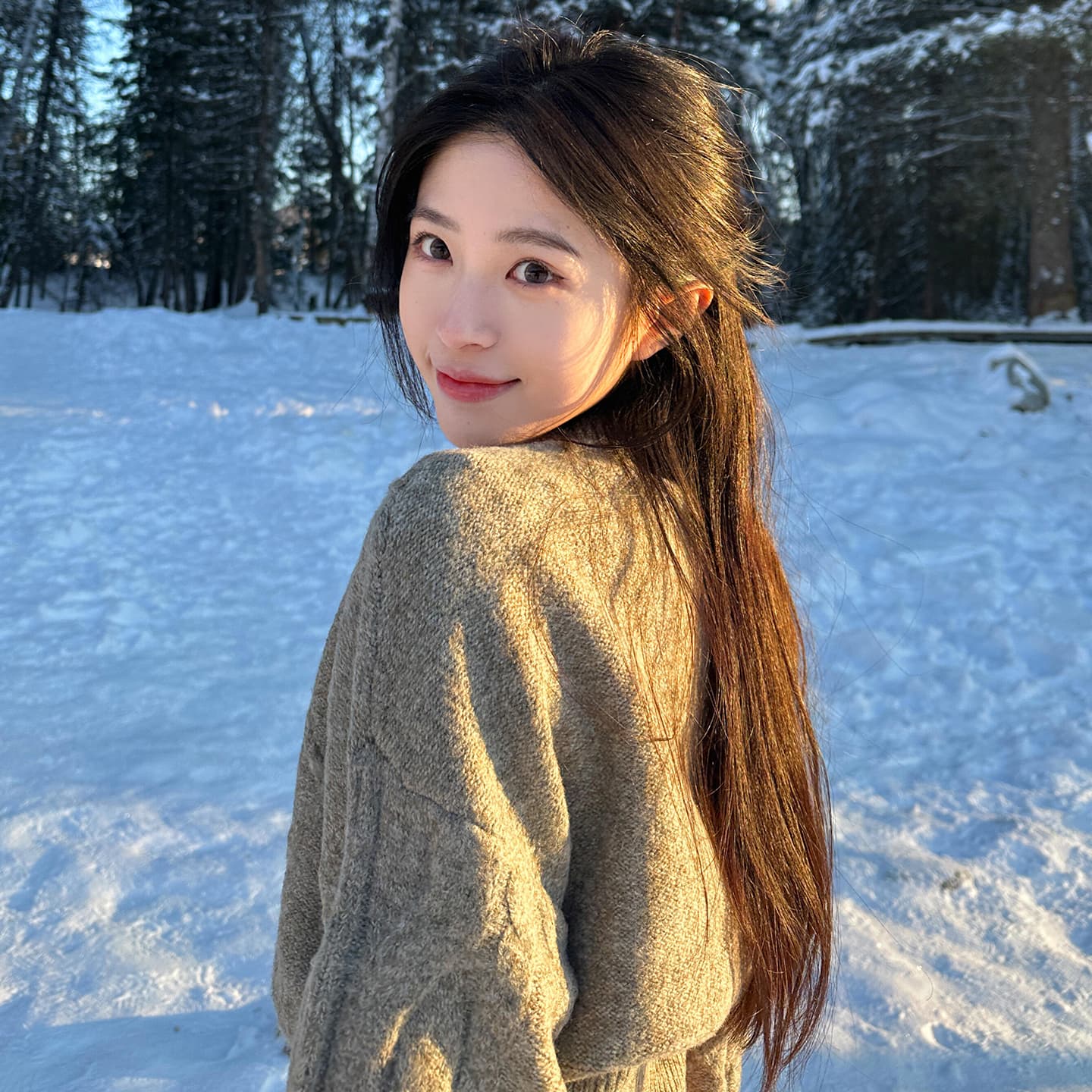 공정한 섬 회색 스웨터 여자 가을 겨울철 2026 새로운 수 있습니다. 외출용 인사이드 가져 가라. 니트 스웨터 허리 수축 맨위 고급 센스 이미지 4