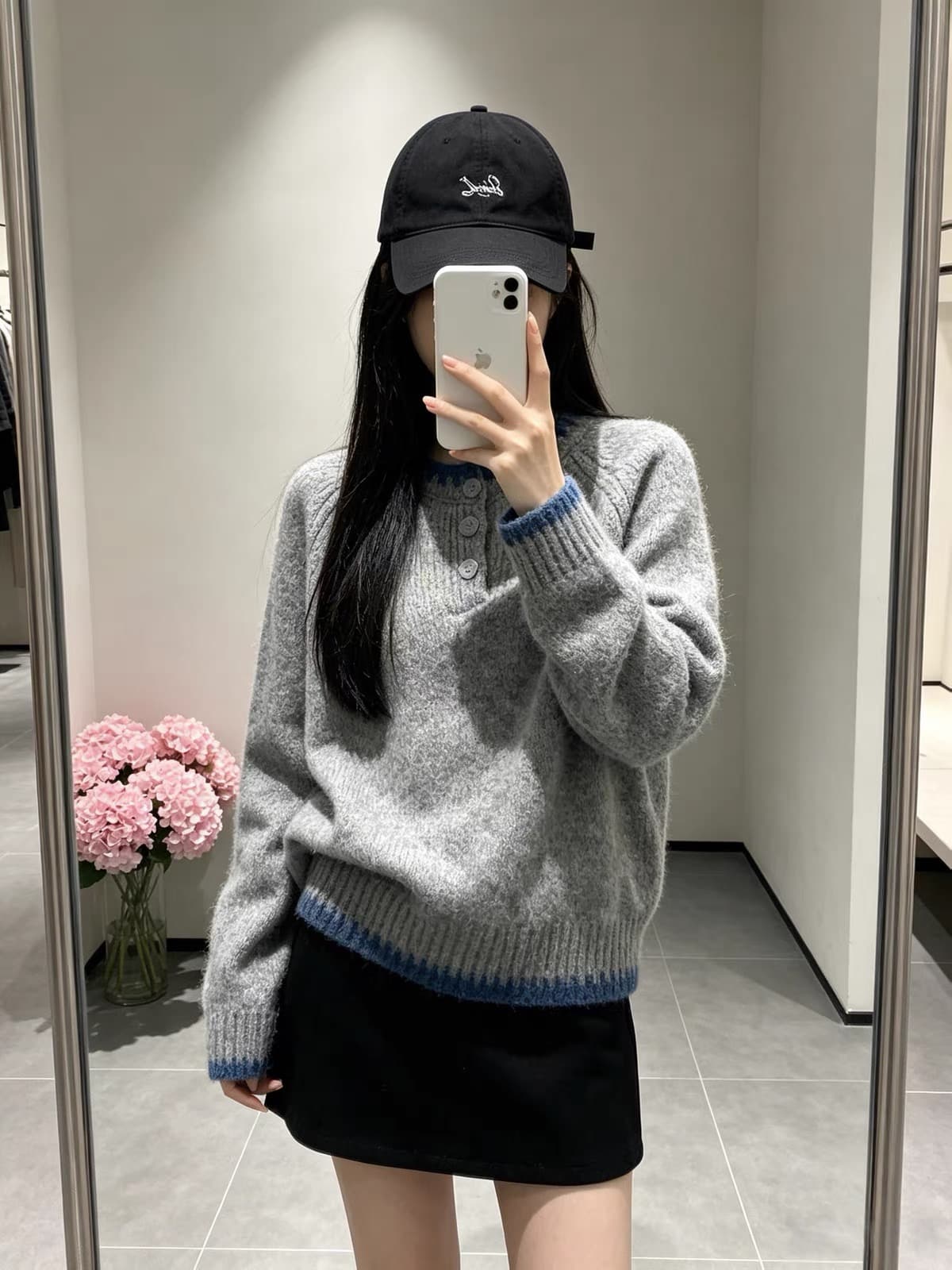한 부서 부드러운 바람 배색 느긋한 센스 스웨터 여자 2026 가을 새로운 슬림해 보이는 Chic 황색 니트 스웨터 맨위 여성 상세 이미지 4