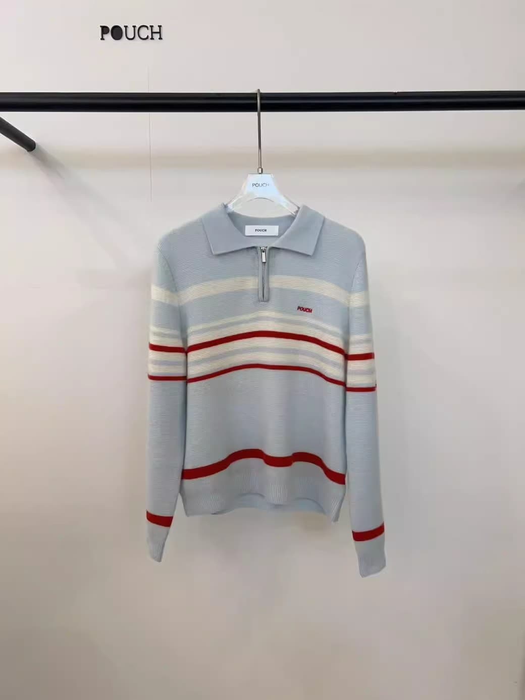 가을 겨울 한 부서 레트로 연령 감소 스트라이프 배색 POLO 칼라 스웨터 느슨함 센스 다용도 부드러운 찹쌀 니트 맨위 상세 이미지 10