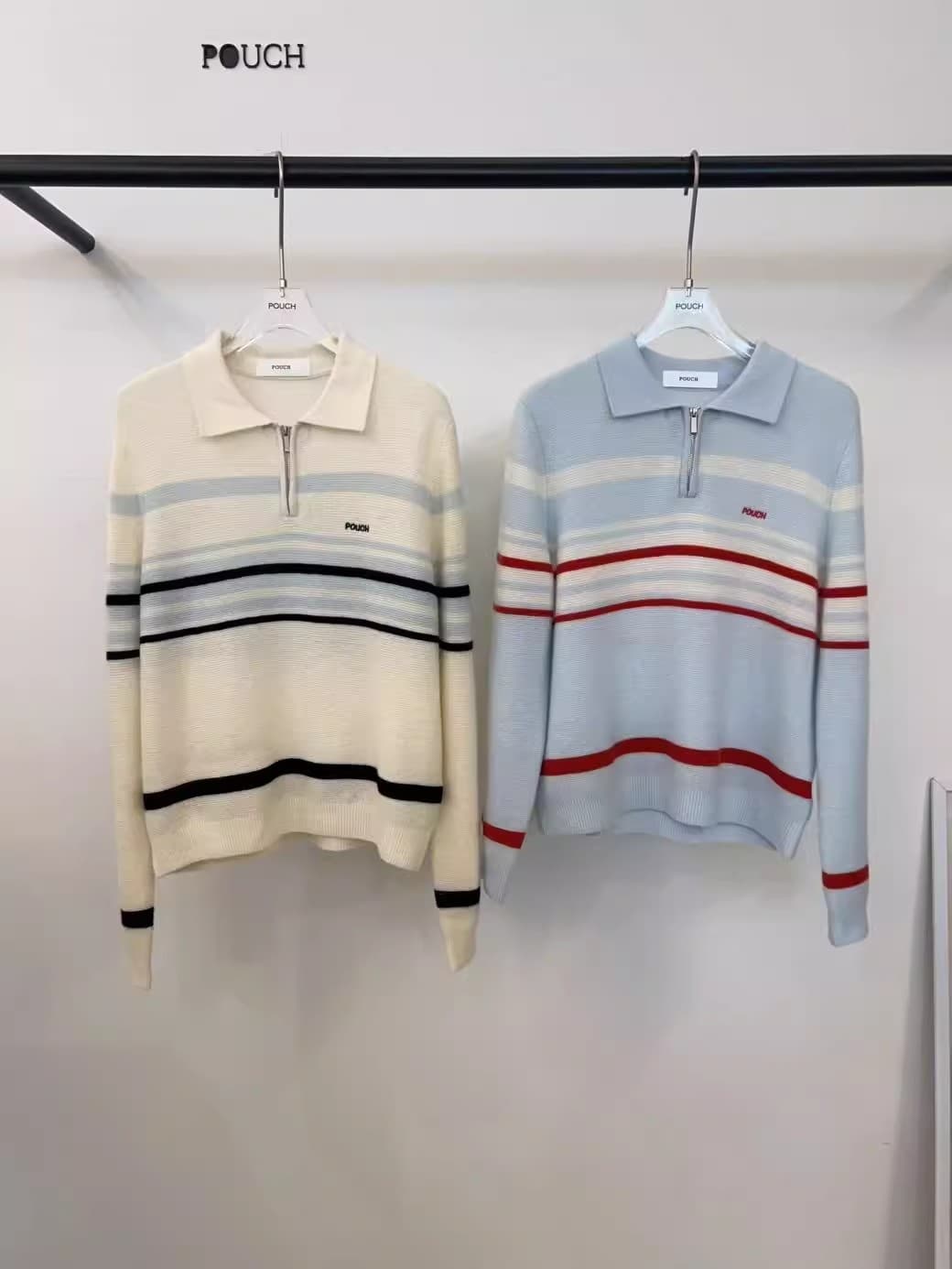 가을 겨울 한 부서 레트로 연령 감소 스트라이프 배색 POLO 칼라 스웨터 느슨함 센스 다용도 부드러운 찹쌀 니트 맨위 상세 이미지 12