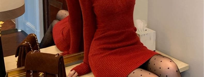 빛 럭셔리 프랑스 명문 여성 고급 회색 양모 니트 여성 드레스 가을 겨울 작은 키 만나는 섹시함 타이트 스커트 미니 스커트 상세 이미지 18