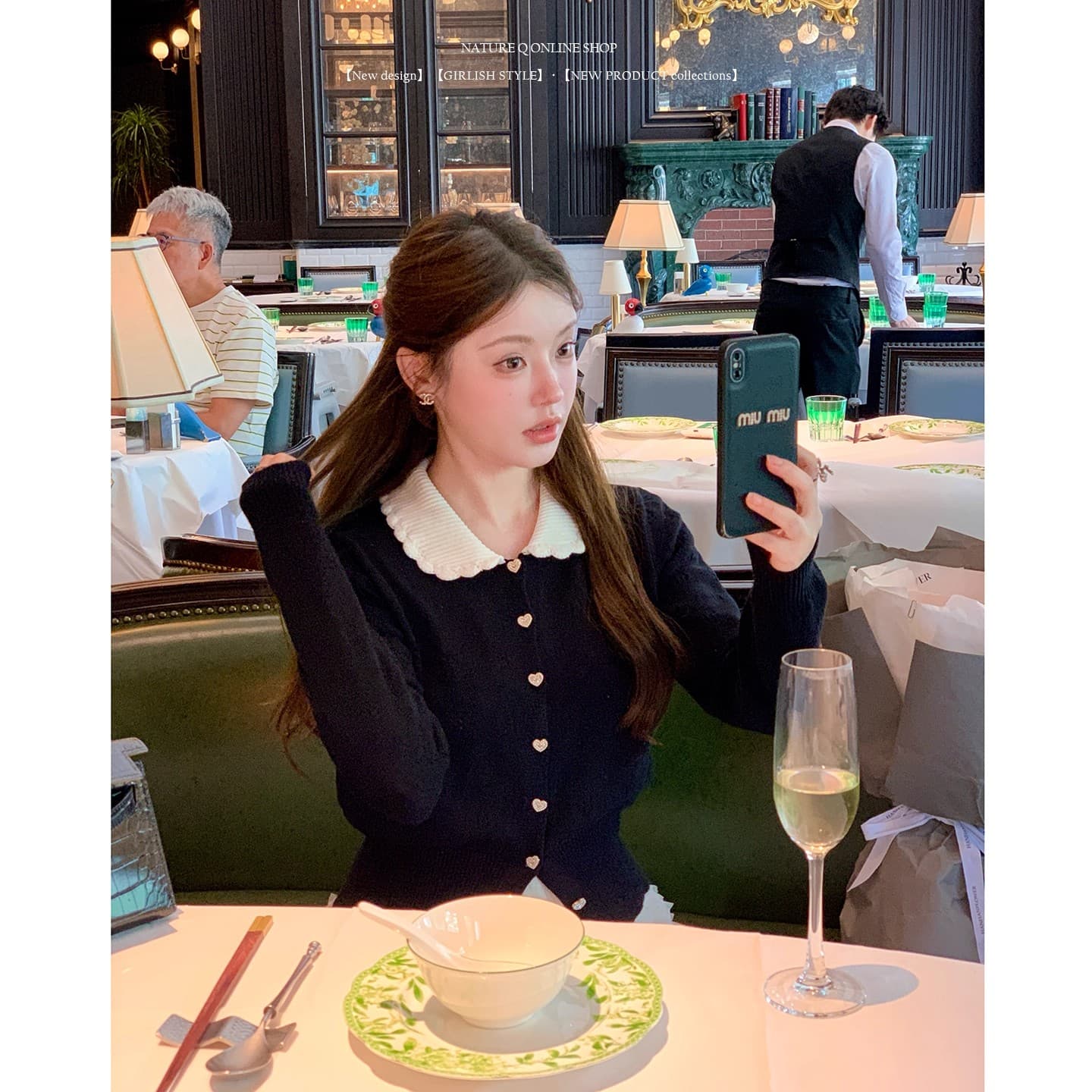 가을 겨울 한 부서 달콤함 연령 감소 학원 스타일 베이비 칼라 니트 오픈 가디건 맨위 작은 키 쇼트 스타일 스웨터 여성 코트 상세 이미지 2