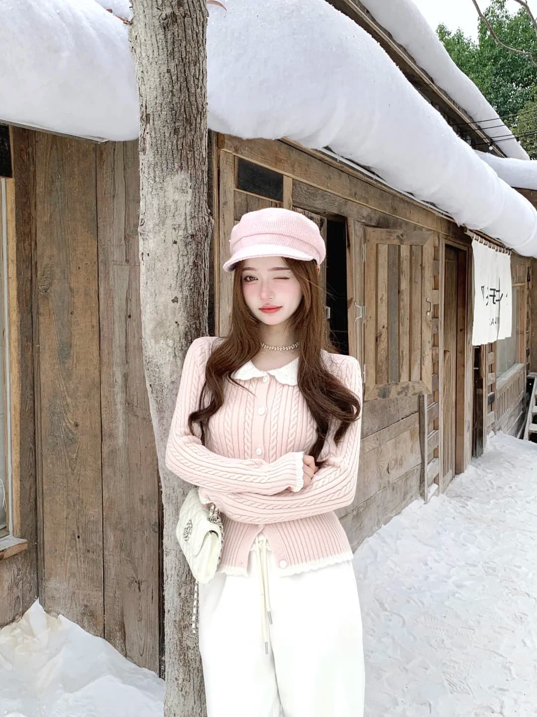 천 골드 소녀 센스 베이비 칼라 긴팔 몸매 가꾸기 예쁜 스웨터 봄 2026 새로운 상세 이미지 3