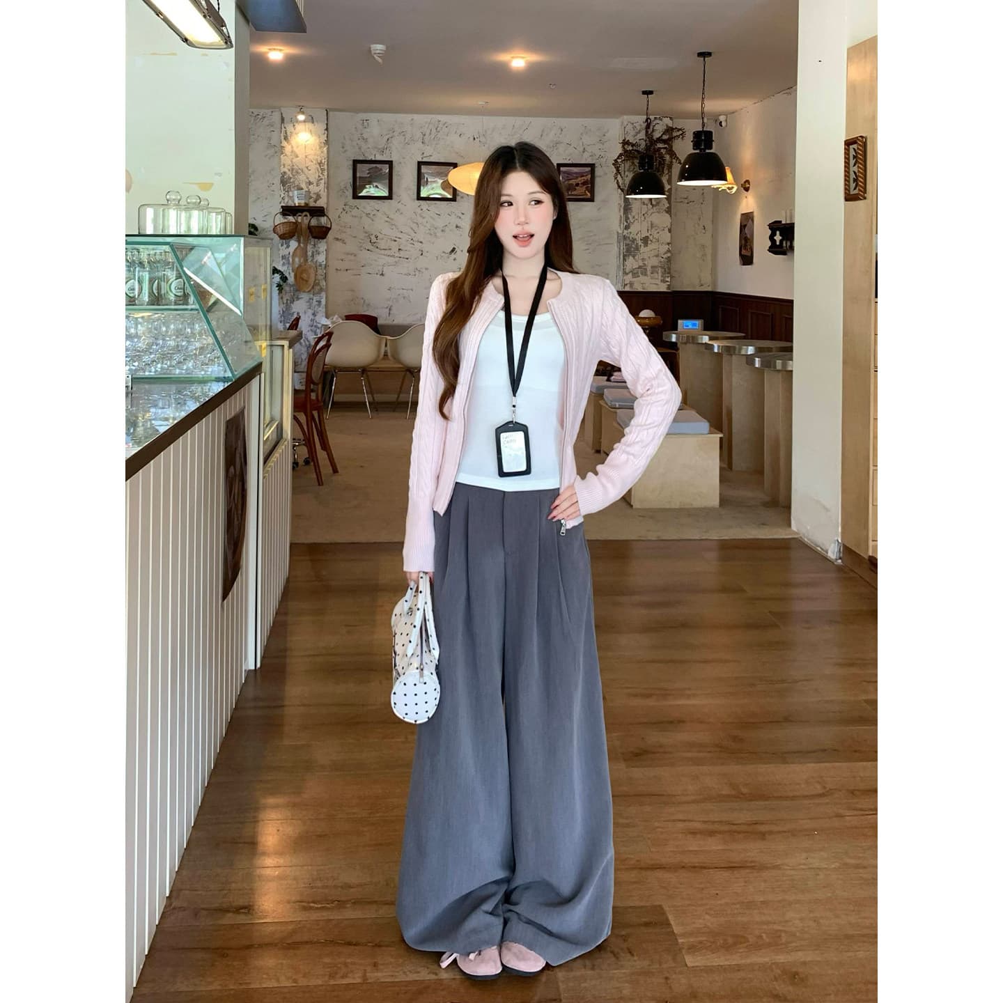 가을 겨울 지퍼 라운드 넥 트위스트 벚꽃 셔츠 스웨터 여성 코트 새로운 몸매 가꾸기 슬림해 보이는 인사이드 가져 가라. 만나는 맨위 니트 여성 이미지 5