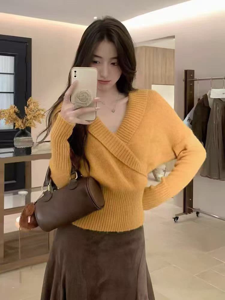 리 줘 Connaught mpby 수 있습니다. 나이 패션 개성 품격 디자인 섹션 풀오버 니트 스웨터 슬림해 보이는 고급 센스 맨위 상세 이미지 3