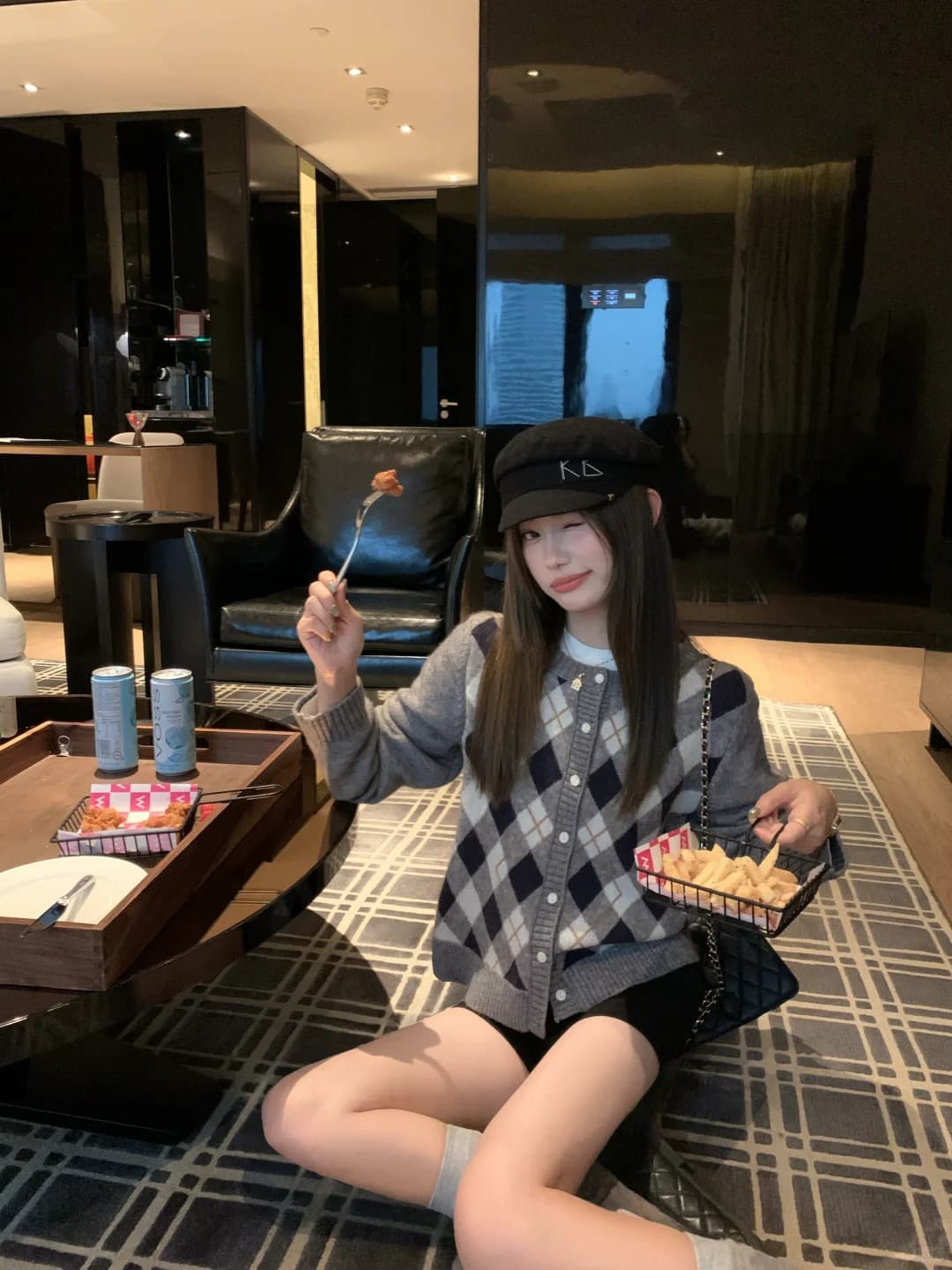 레트로 학원 스타일 링 그리드 회색 스웨터 오픈 가디건 여성 코트 한 부서 느긋한 바람 다용도 니트 짧은 맨위 여성 상세 이미지 19