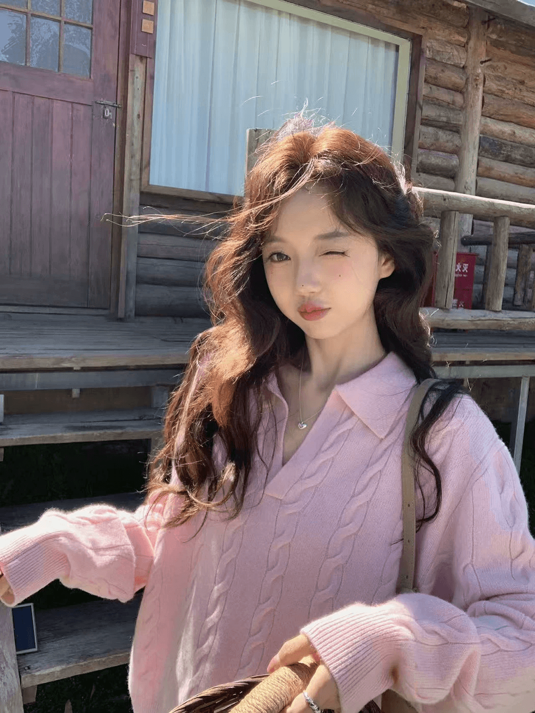 한 부서 V넥 꽈배기 스웨터 여자 가을 겨울 느긋한 바람 부드러운 찹쌀 니트 스웨터 맨위 여성 이미지 3