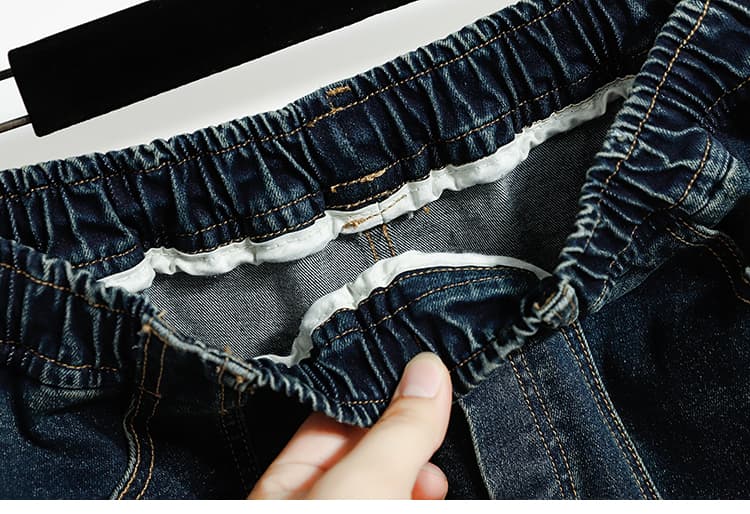 실사 가을 새로운 빅 사이즈 허리밴드 루즈핏 중간 길이 데님 스커트 지방 mm 표지 배 패션 반신 스커트 상세 이미지 13