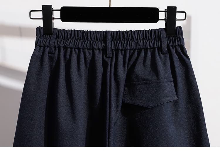 실사 가을 새로운 빅 사이즈 배 모양 몸 표지 십자가 표지 배 모통이 칼 바지 지방 mm 스트레이트 폭발 넓은 다리 여성 긴 바지 상세 이미지 15