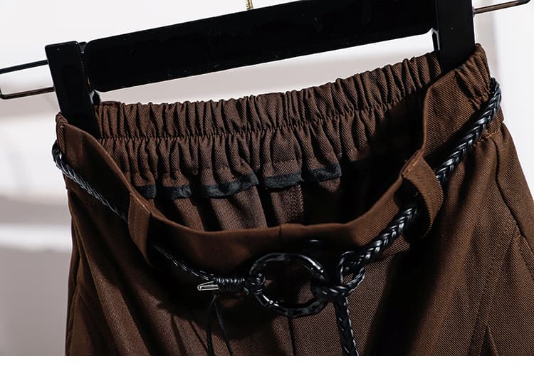 실사 가을 새로운 빅 사이즈 여성 의류 루즈핏 하이웨이스트 하렘 바지 mm 캐주얼 허리밴드 슬림해 보이는 한국 스타일 여성 긴 바지 상세 이미지 19