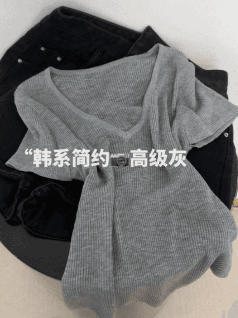 오리지널 디자인 한 부서 ins 바람 복숭아 칼라 니트 맨위 여성 여름 새로운 몸매 가꾸기 슬림해 보이는 출퇴근 다용도 상세 이미지 2
