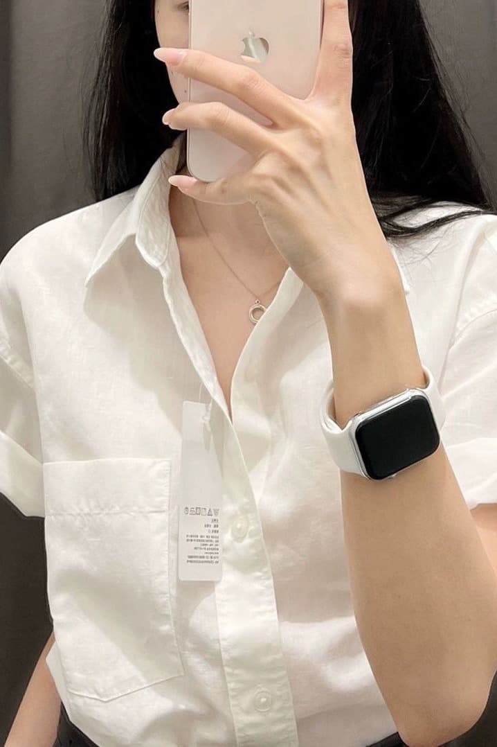 화이트 여성 셔츠 여름 얇은 스타일 한국 스타일 루즈핏 다용도 반팔 맨위 POLO 칼라 긍정적 인 로드 중 캐주얼 자외선 차단 셔츠 이미지 6