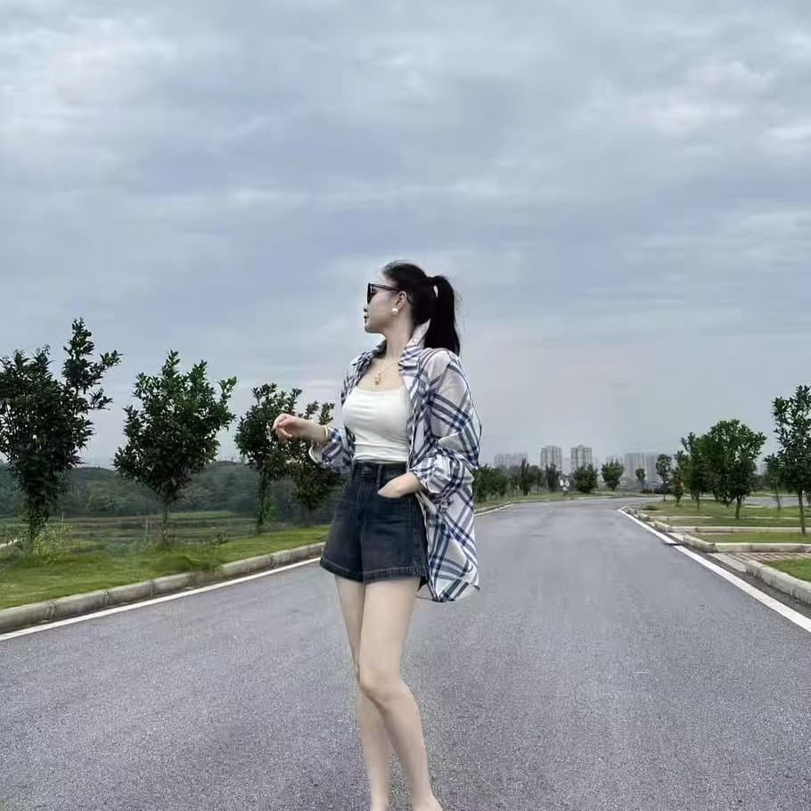새로운 블루 화이트 스트라이프 셔츠 여성 레저 루즈핏 작은 키 착용 가져 가라. 슈퍼 요정 외부 가져 가라. 오픈 가디건 셔츠 재킷 이미지 4