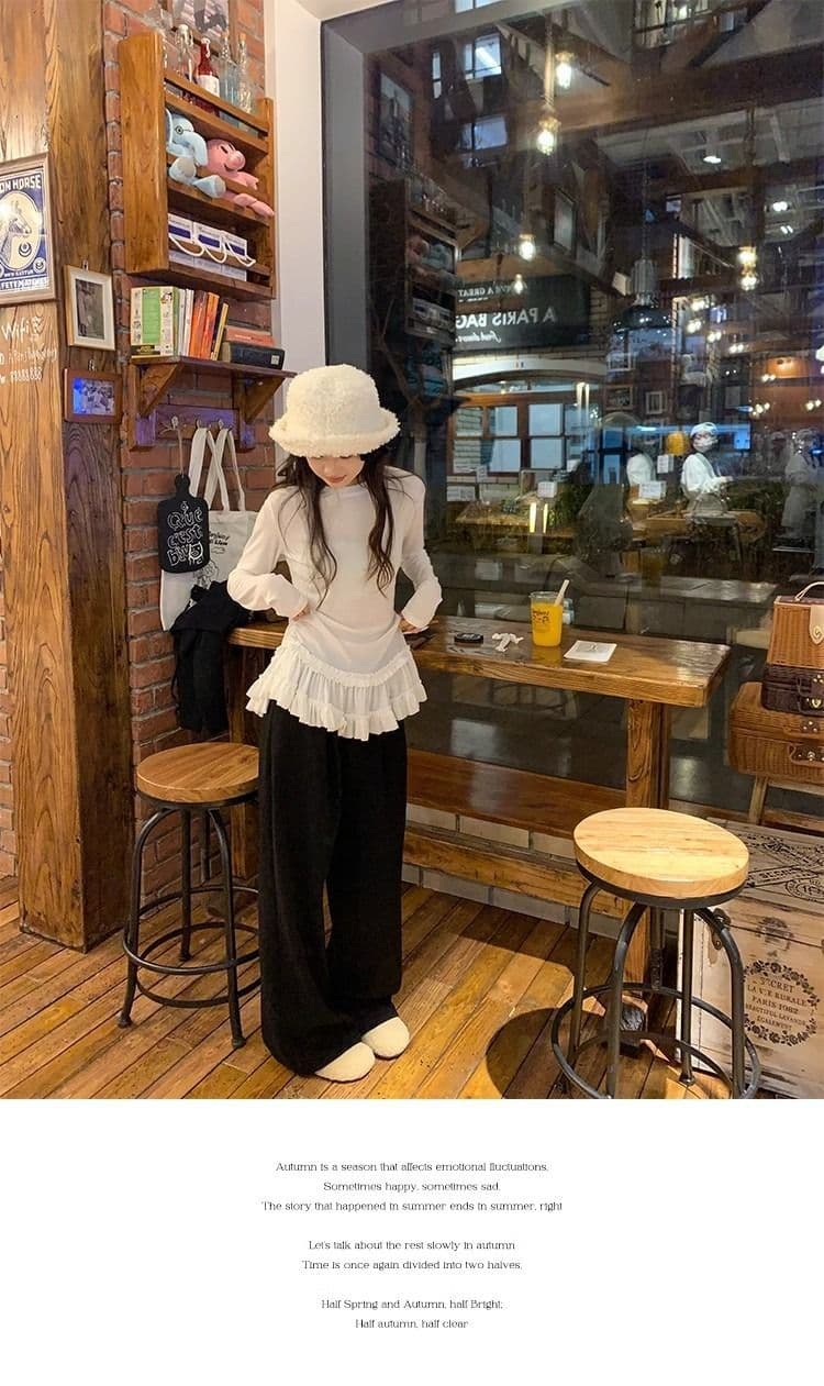 모달 사람들 면 발레 바람 레이스 레이스 긴팔 티셔츠 빅 사이즈 여성 몸매 가꾸기 기본 셔츠 맨위 한국 대외 무역 상세 이미지 7