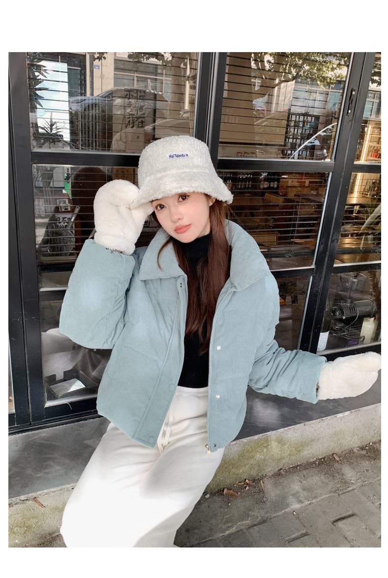 한 부서 면 옷 작은 폴로 칼라 코듀로이 아래 면화 의류 두꺼운 패딩 재킷 쇼트 스타일 재킷 한국 대외 무역 국경 간 상세 이미지 14