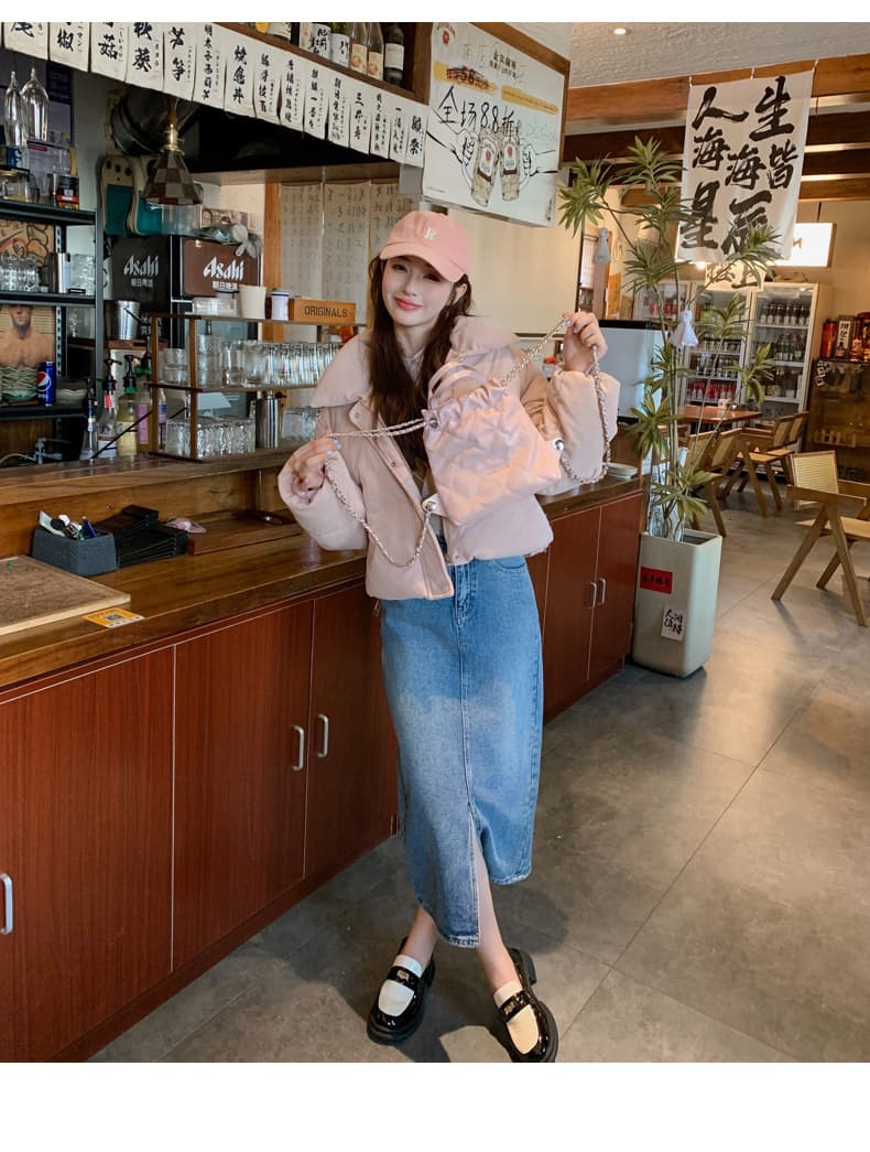 한 부서 면 옷 작은 폴로 칼라 코듀로이 아래 면화 의류 두꺼운 패딩 재킷 쇼트 스타일 재킷 한국 대외 무역 국경 간 상세 이미지 32