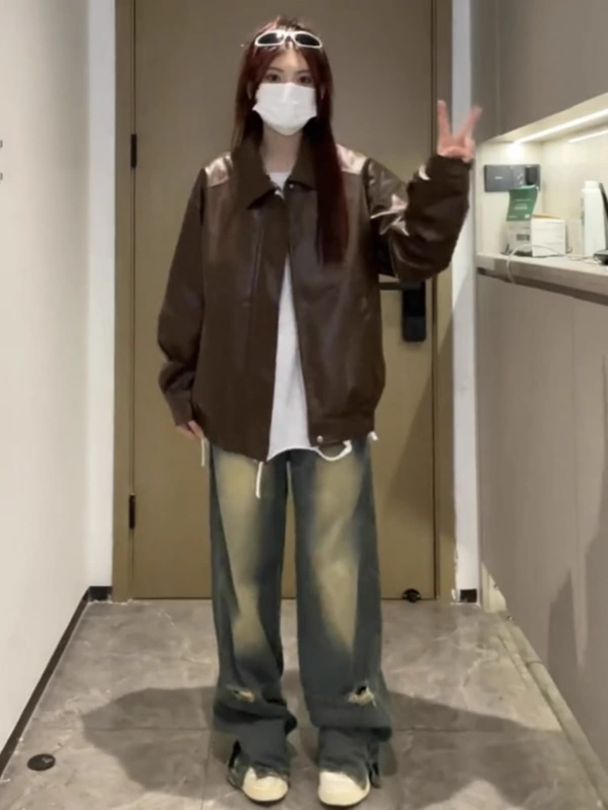 원본 것 항구 바람 검정색 가죽 재킷 여성 코트 계절 아메리칸 레트로 거리 달콤한 차가운 오토바이 pu 가죽 자켓 트렌디 이미지 3