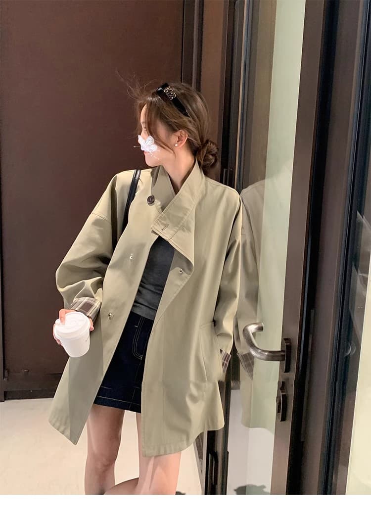 2026 새로운 고급 센스 작은 키 쇼트 스타일 바람막이 여성 루즈핏 캐주얼 짧은 외투 레트로 미니멀리즘 일본식 외국 가스 상세 이미지 7