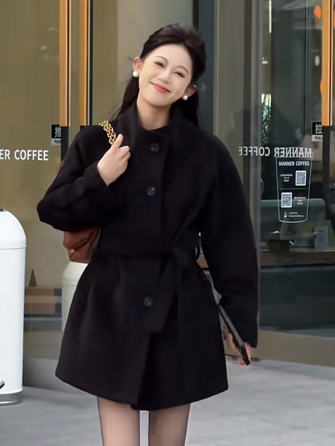스탠드 칼라 쇼트 스타일 모직 코트 여성 2026 새로운 가을 겨울철 고급 센스 모직 외투 한 부서 작은 키 겨울 상세 이미지 5