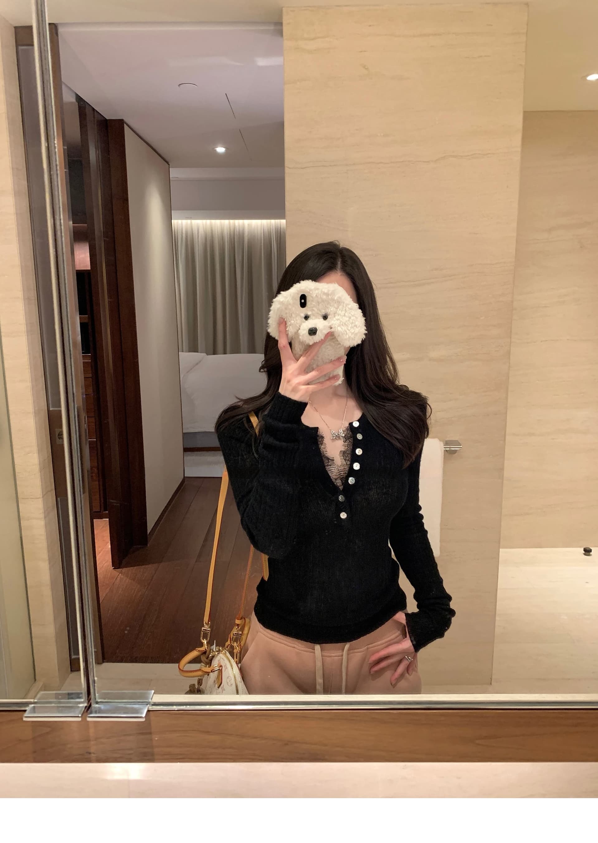 자이언트 잘 생긴 순수한 욕망 레이스 측면 V넥 긴팔 니트 스웨터 여성 가을 인사이드 가져 가라. 핫걸 몸매 가꾸기 아름다운 만나는 맨위 상세 이미지 3