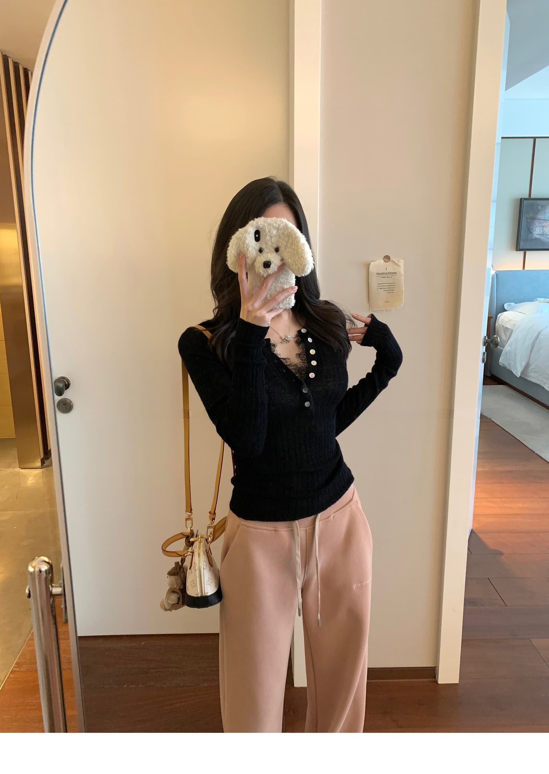 자이언트 잘 생긴 순수한 욕망 레이스 측면 V넥 긴팔 니트 스웨터 여성 가을 인사이드 가져 가라. 핫걸 몸매 가꾸기 아름다운 만나는 맨위 상세 이미지 15