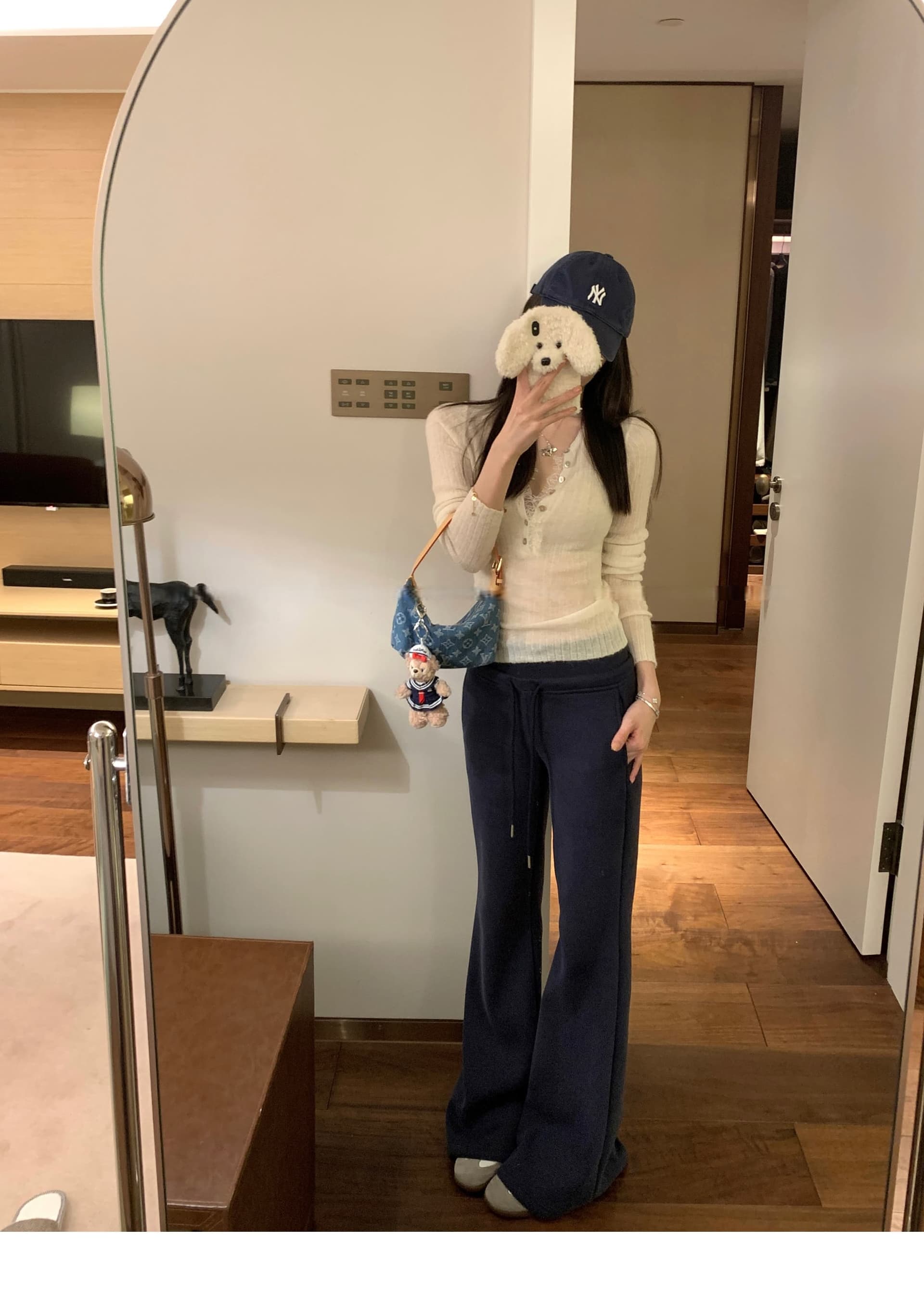 자이언트 잘 생긴 순수한 욕망 레이스 측면 V넥 긴팔 니트 스웨터 여성 가을 인사이드 가져 가라. 핫걸 몸매 가꾸기 아름다운 만나는 맨위 상세 이미지 43