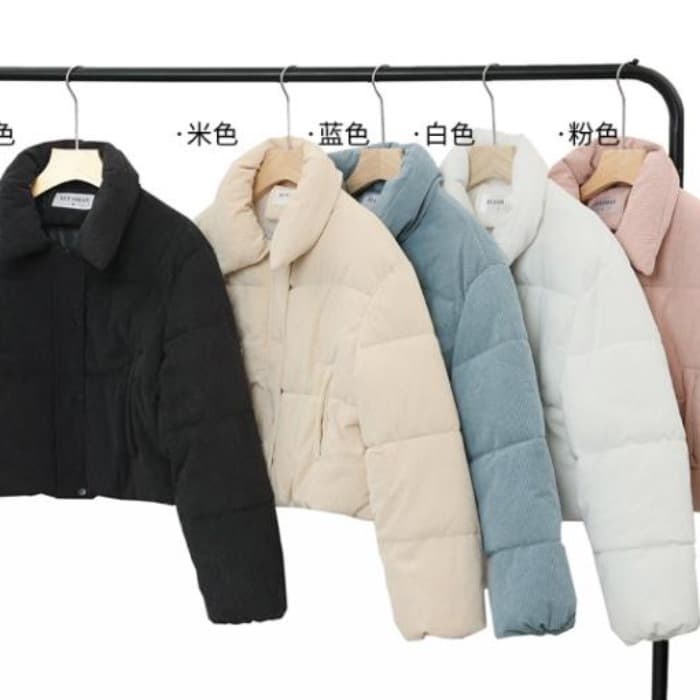 한 부서 면 옷 작은 폴로 칼라 코듀로이 아래 면화 의류 두꺼운 패딩 재킷 쇼트 스타일 재킷 한국 대외 무역 국경 간 이미지 2