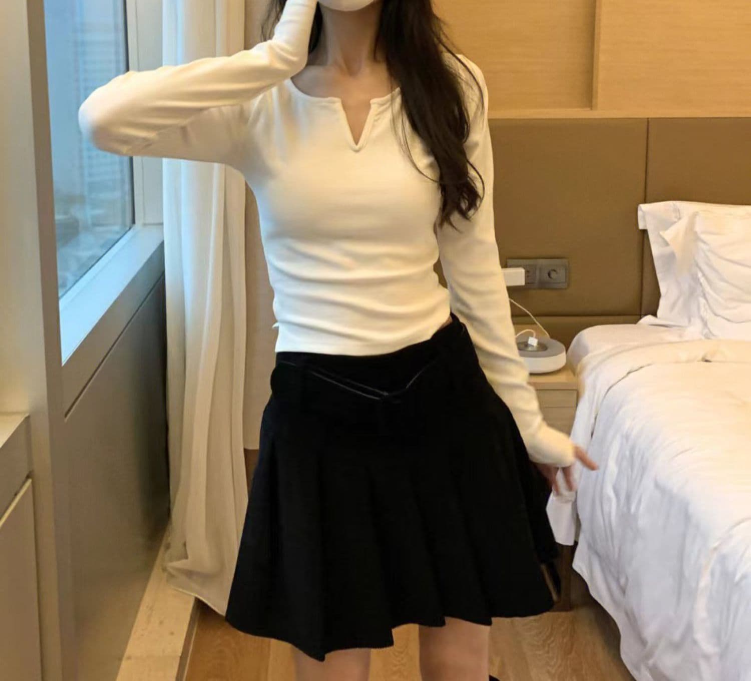 있음 선적 디자인 센스 작은 대중 V넥 De 플러시 기본 셔츠 여성 가을 겨울 인사이드 가져 가라. 연삭 털 털이 있고 두꺼운 작은 셔츠 맨위 상세 이미지 4