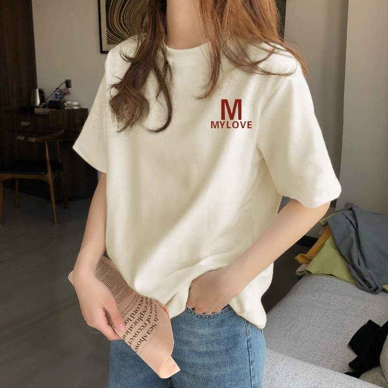 21 순면 210 그램 반팔 티셔츠 여성 루즈핏 빅 사이즈 프린트 이미지 4